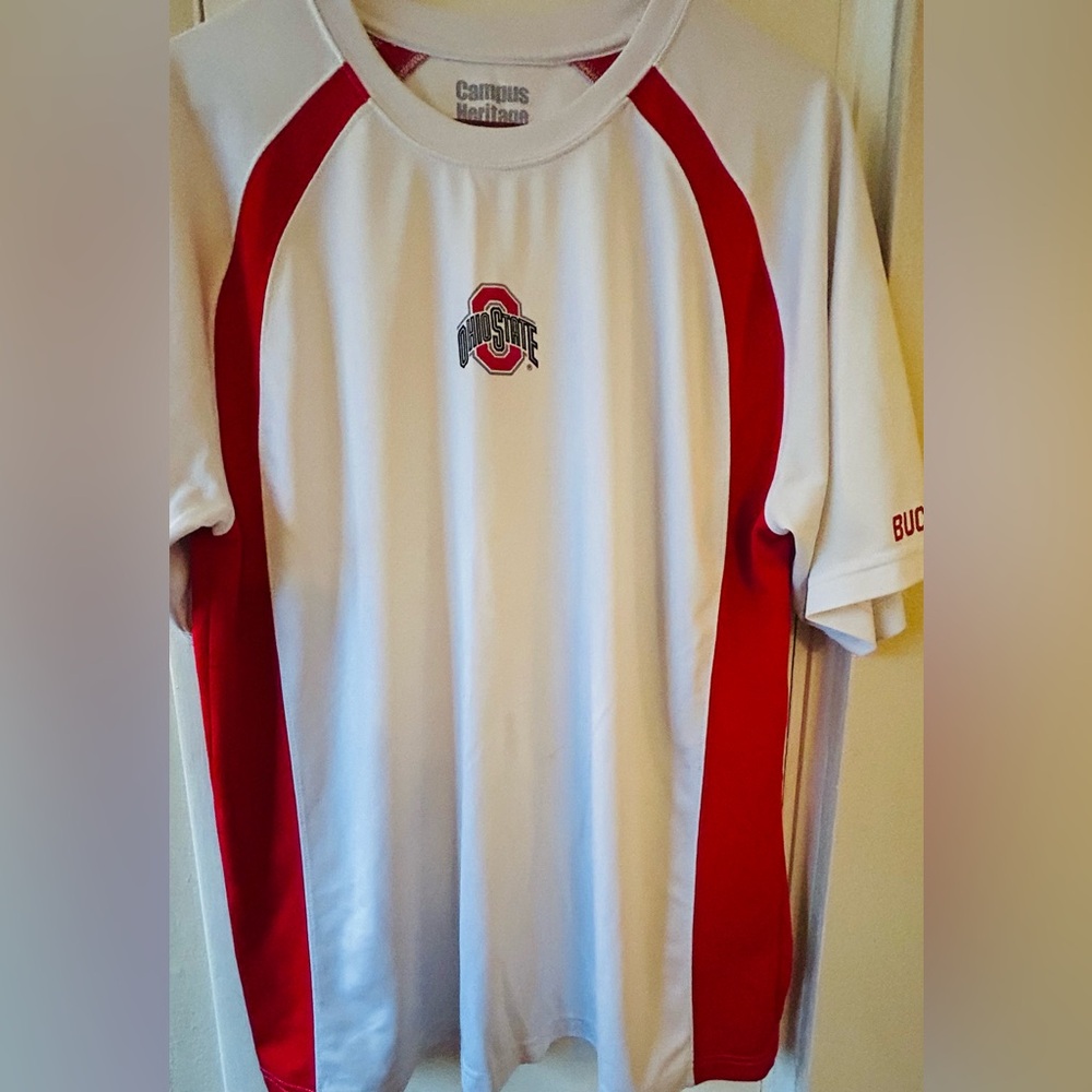 Ohio State Buckeyes Shirt Adult XL White Short Sleeve Shirt